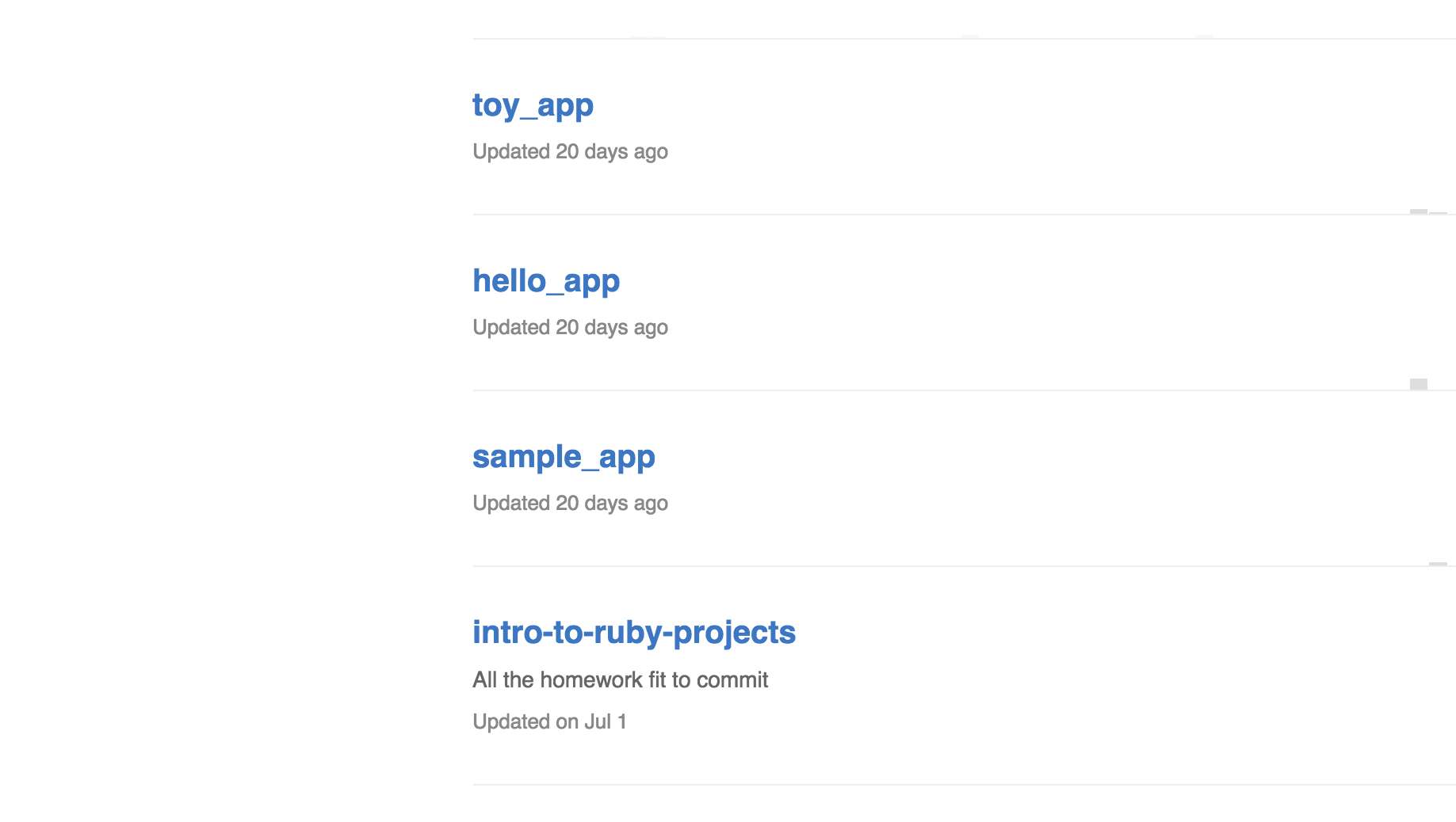 Ruby on Rails Projects